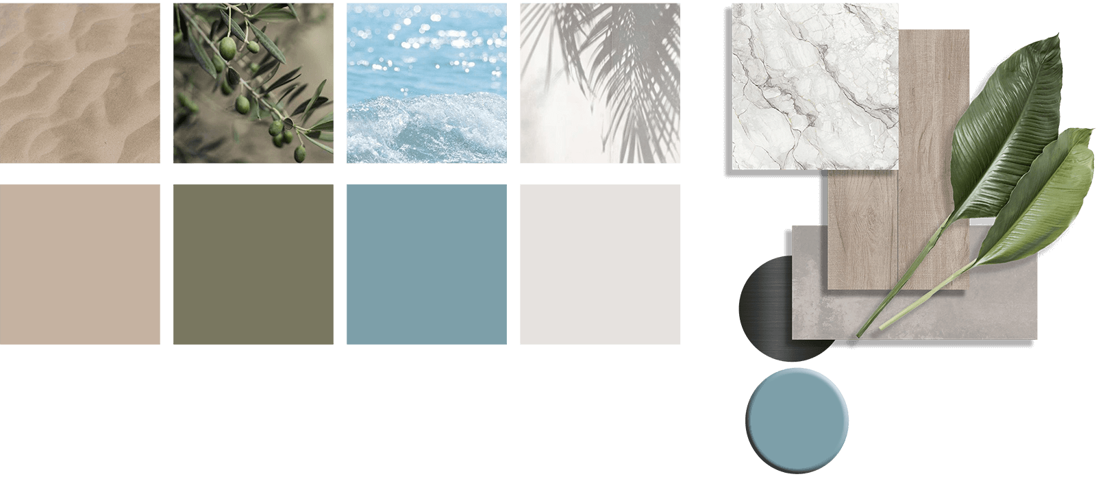 <b>COLOR</b> PALETTE <br><b>MATE</b>RIALS)